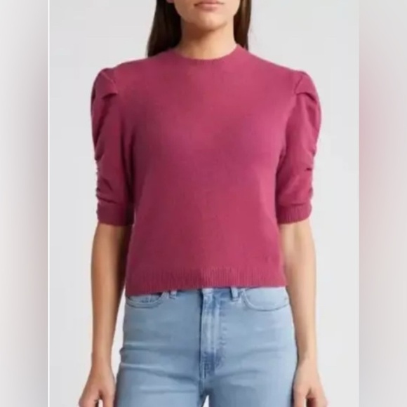 NWT Frame Puff Sleeve Sweater 100% cashmere size XS - Picture 1 of 6